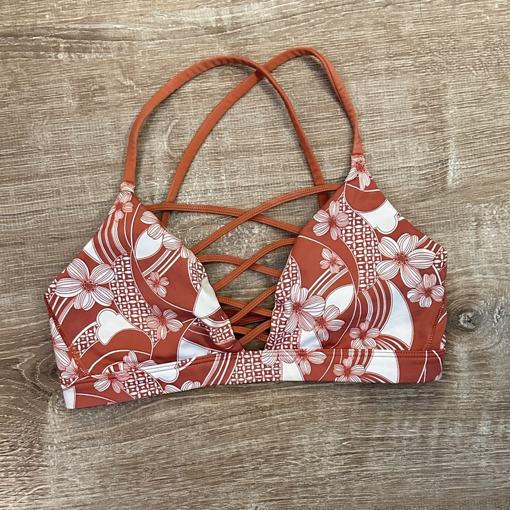 Floral Strappy Sport Bra Top